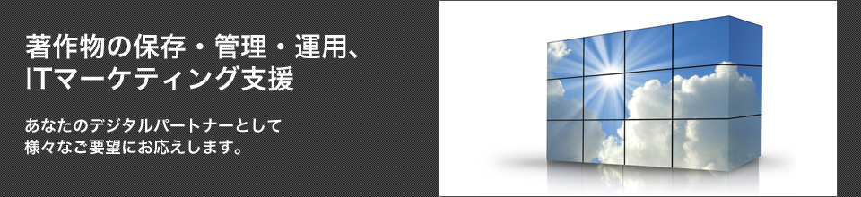著作物の保存・管理・運用、ITマーケティング支援　〜あなたのデジタルパートナーとして様々なご要望にお応えします。